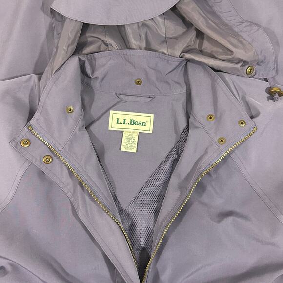 Bean Coat Womens Petite Medium Purple Hooded Long Rain Trench Jacket Waterproof - Picture 4 of 11